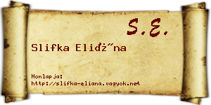 Slifka Eliána névjegykártya